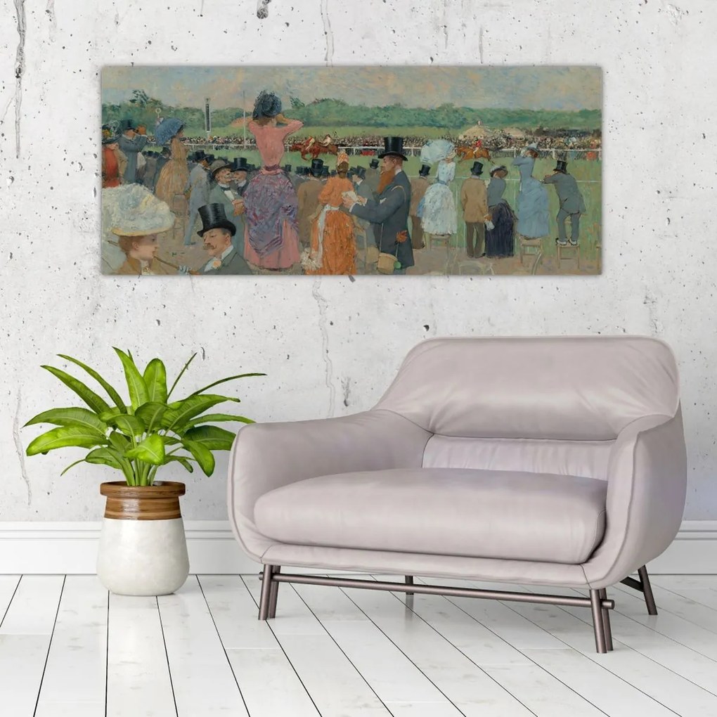Tablou - Jean-Louis Forain, The Races at Longchamp, reproducere (120x50 cm)