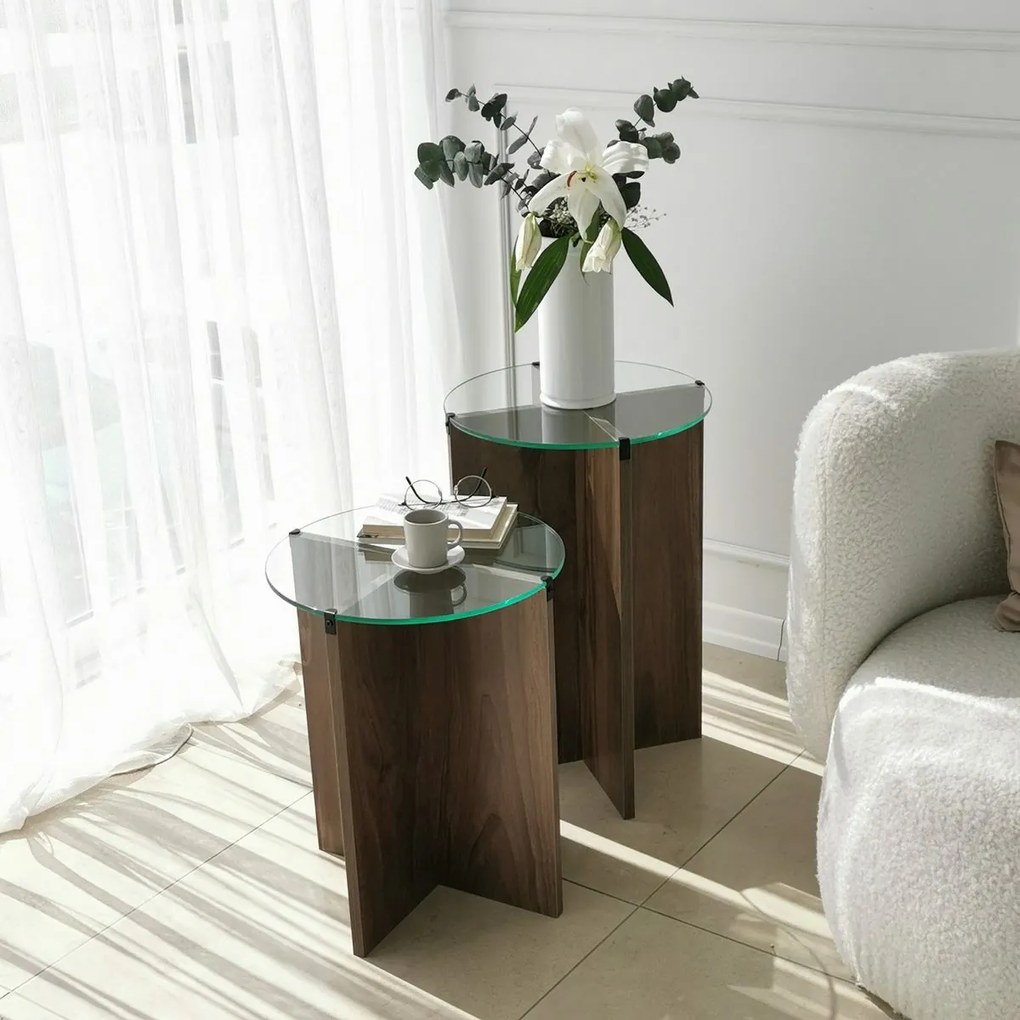 Set de măsuțe auxiliare Lily Walnut, 2 buc.