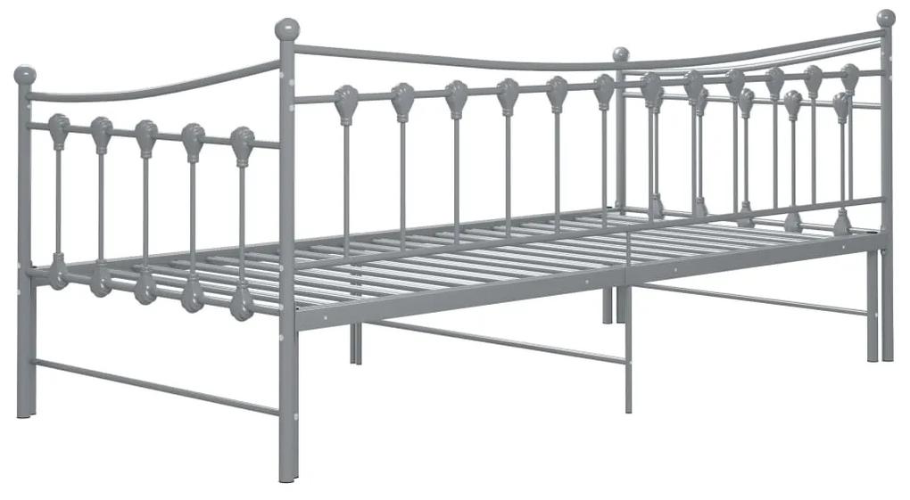 Cadru pat canapea extensibila, gri, 90x200 cm, metal Gri