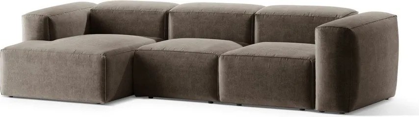 Colțar maro (cu colț pe partea stângă/cu șezlong) Bergamo – Cosmopolitan Design