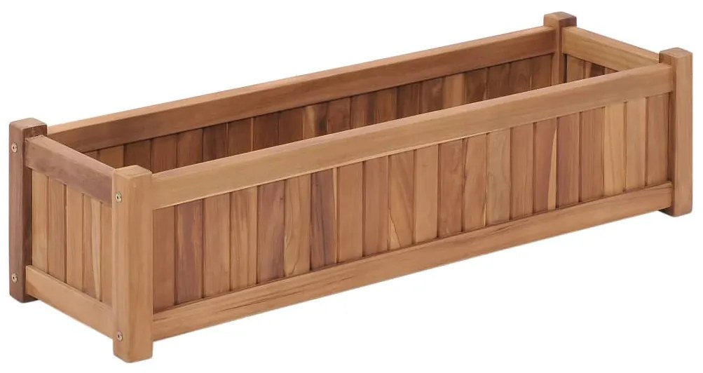 vidaXL Strat înălțat, 100x30x25 cm, lemn masiv de tec