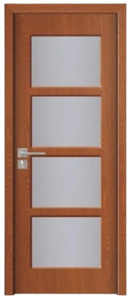 Usa Interior din MDF Novo Doors ND317, Cadru din Lemn Masiv, Geam Sablat, KIT COMPLET, Toc , Manere si balamale incluse (Culoare: Alb, Toc: Fix,
