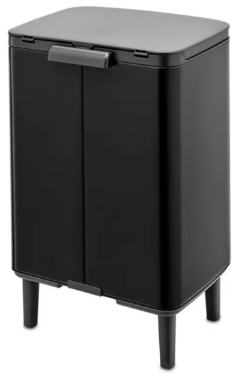 Cos pentru gunoi Brabantia Bo Small Hi 1006649, 12 L, Deschidere lina si silentioasa, Negru mat