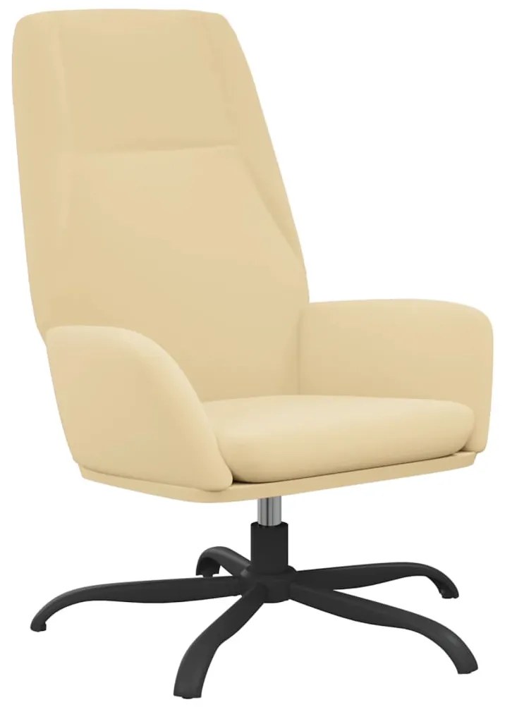 341375 vidaXL Scaun de relaxare, alb crem, catifea