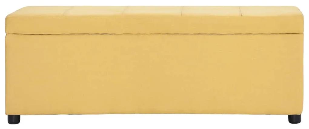 281324 vidaXL Bancă cu compartiment de depozitare, galben, 116 cm, poliester
