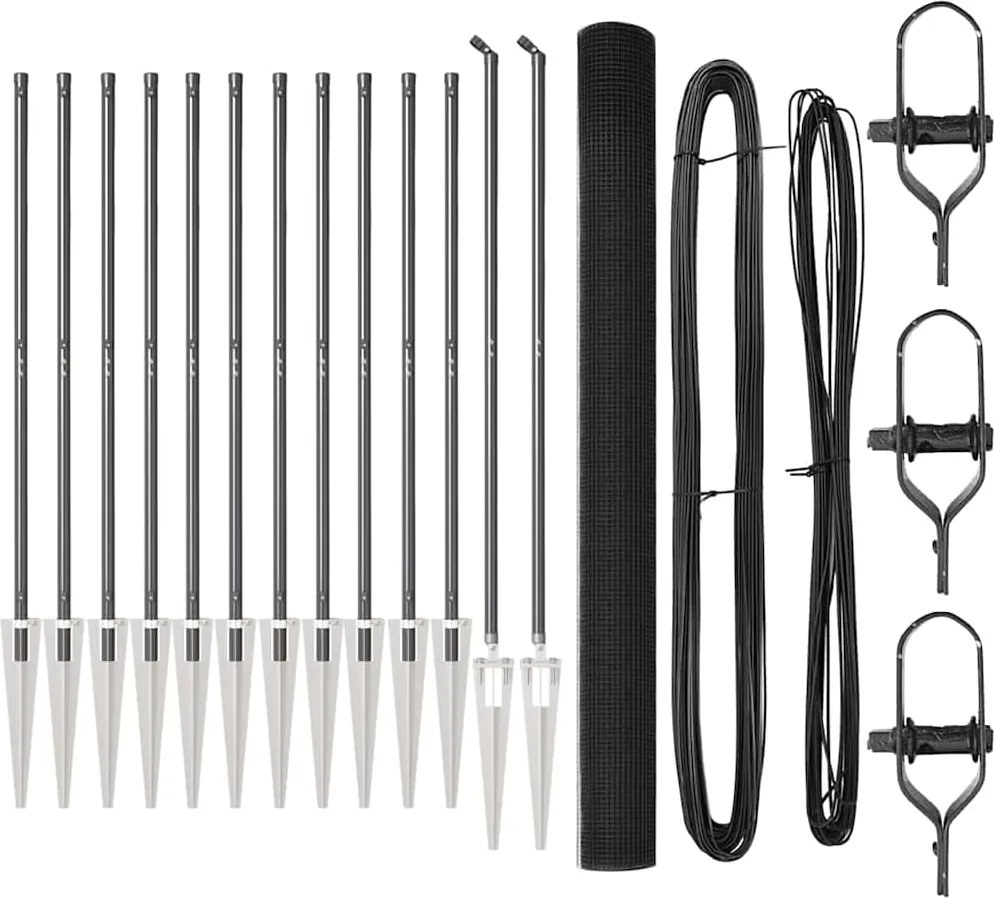 vidaXL Stâlp de gard. Gri 25 x 1,5 m (rulou plasă 16 x 16 mm)