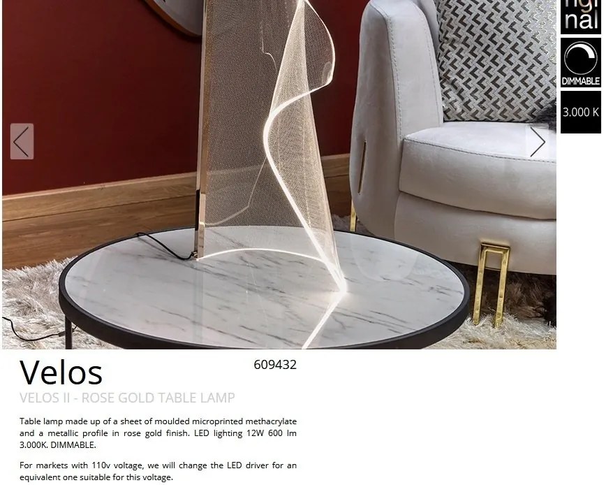 Veioza LED ultra-moderna design exclusivist Velos