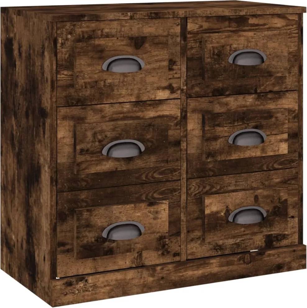 vidaXL Servantă, stejar afumat, 70x35,5x67,5 cm, lemn prelucrat