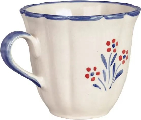 Cană din ceramică pictată manual, Ø 10,5 x H 9,5 cm, albastru, „Esther Wildflower"