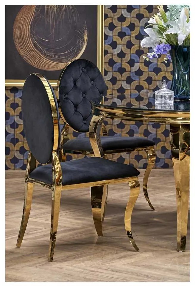 Masă de bucătărie Regia II, negru / auriu