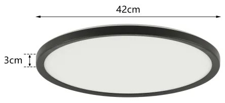 Plafonieră LED pentru baie Brilagi ULTRA SLIM LED/24W/230V d. 42 cm negru IP54