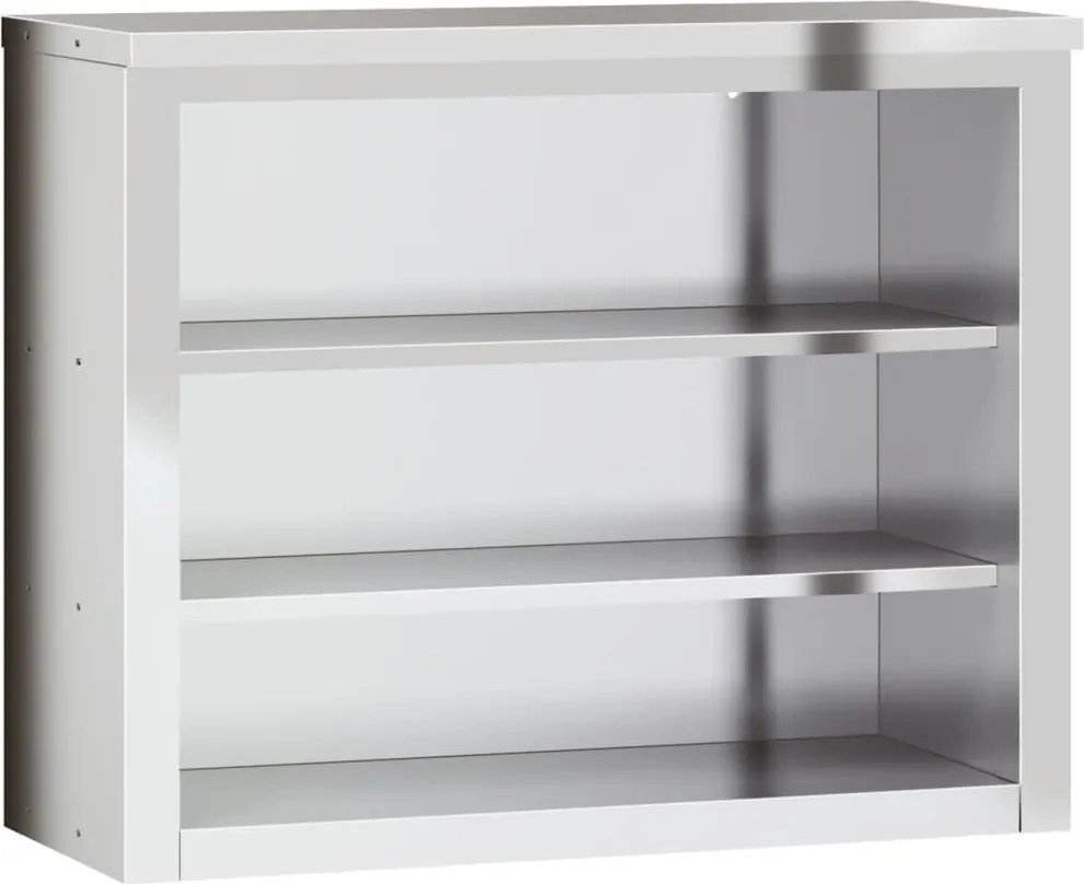 vidaXL Dulap bucătărie de perete cu rafturi, oțel inoxidabil