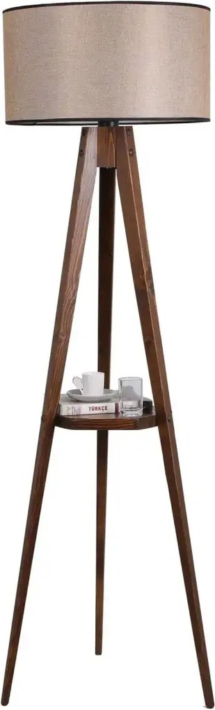 Lampadar cu masuta metal-,nuc-bej, Homs, 153 cm,40018