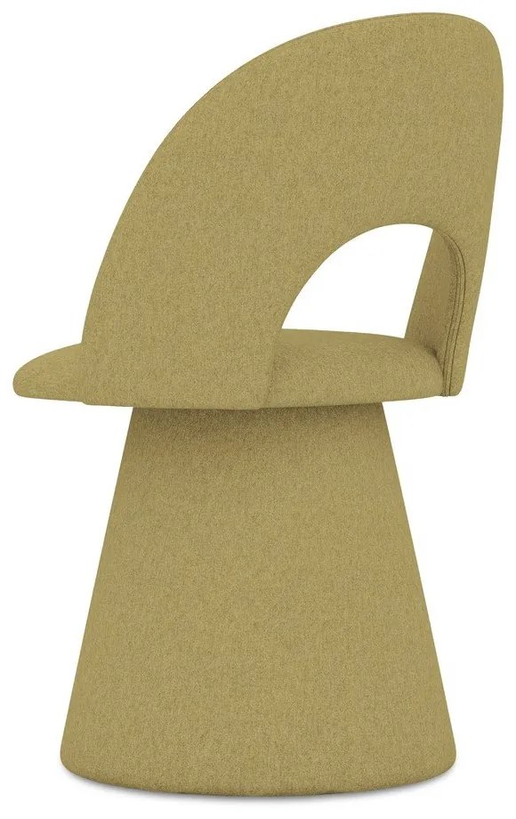 Scaun de sufragerie galben muștar tapițat Kalo – Makamii