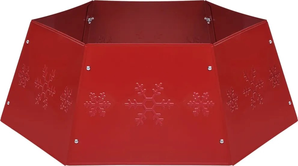 vidaXL Fustă brad de Crăciun, roșu, Ø68x25 cm