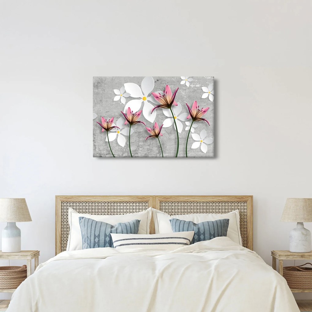 Tablou cu abstracție florală (90x60 cm)