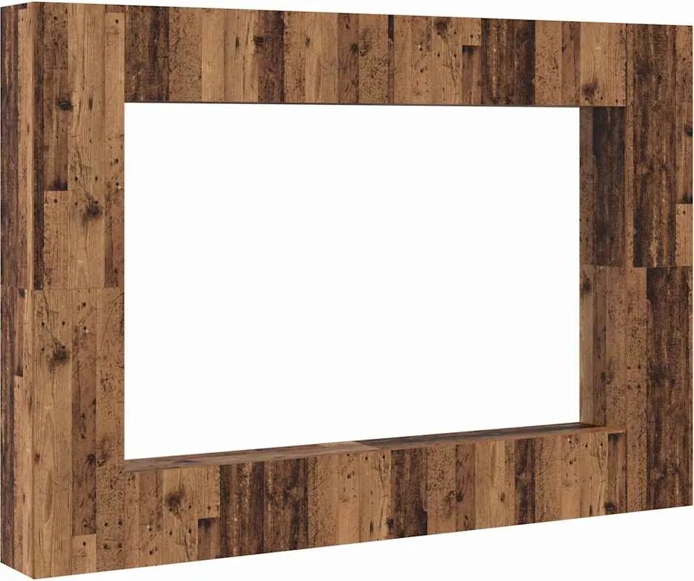 vidaXL Set comodă TV Pe perete 8 pcs Lemn vechi Lemn compozit