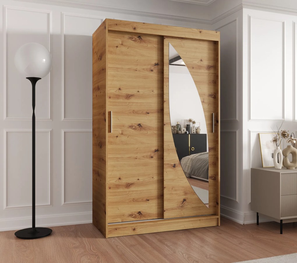 Dulap de haine 120 cm Milain (Stejar artisan). 1125994