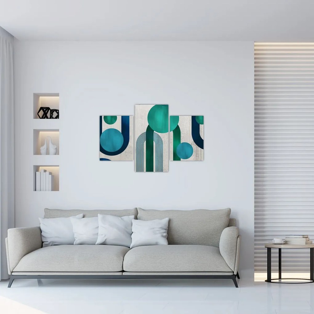 Tablou - Linii și forme circulare (90x60 cm)
