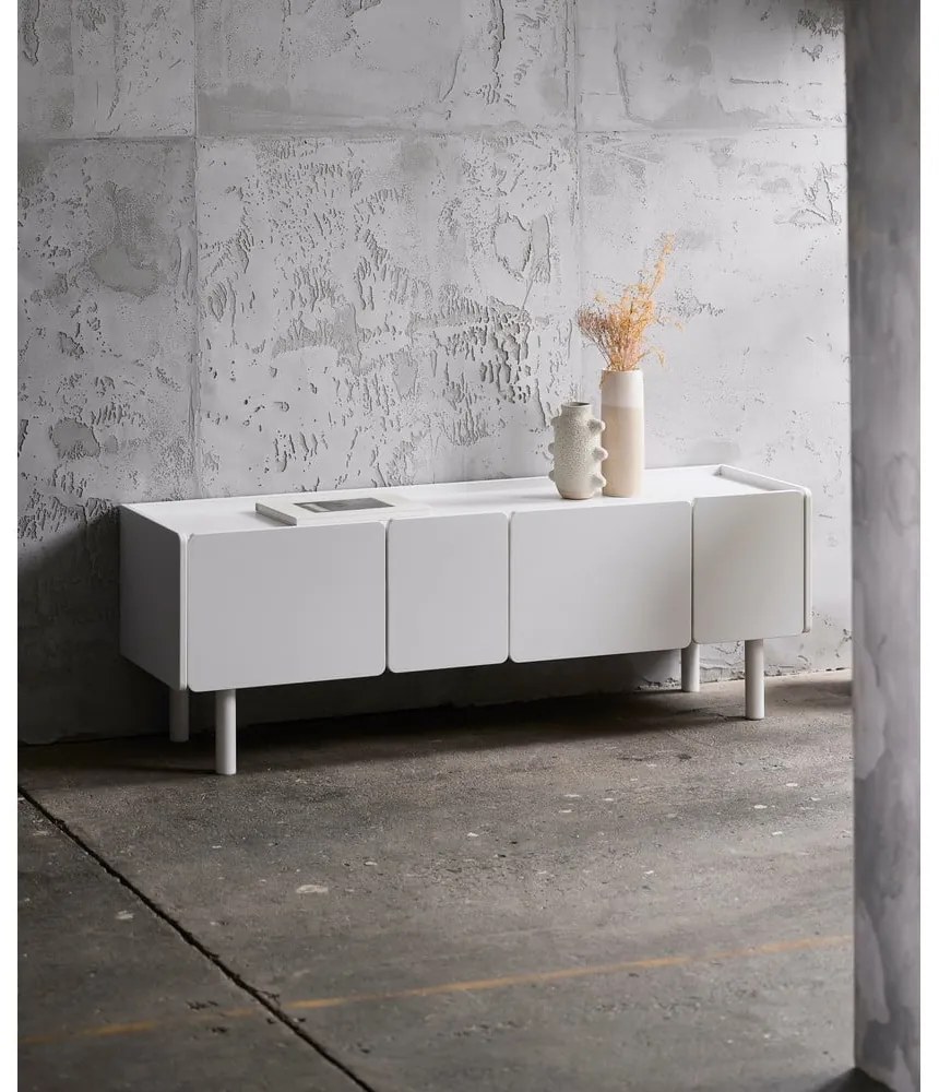 Comodă TV albă 160x55x45 cm Bera – Unique Furniture