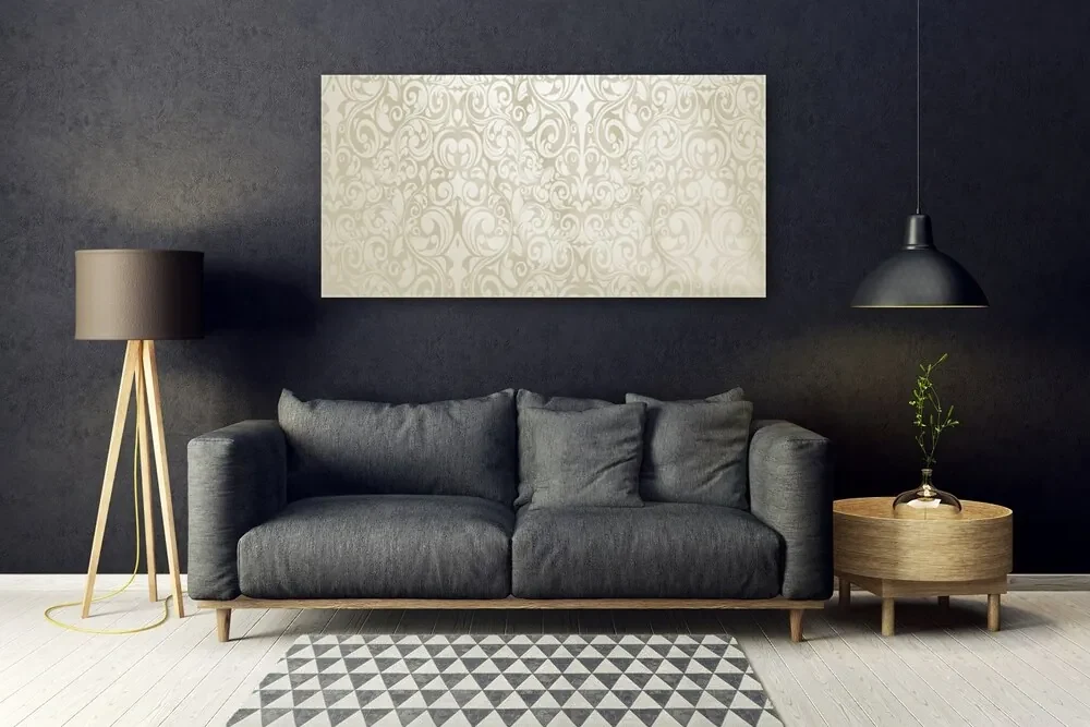 Tablou pe sticla Abstract Art White