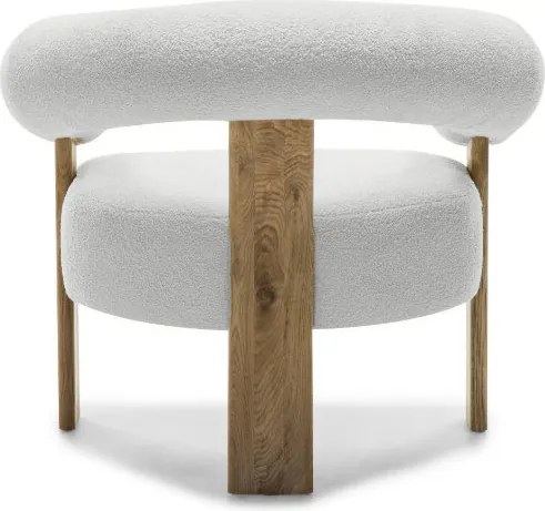 Fotoliu design alb KOKEI, stejar