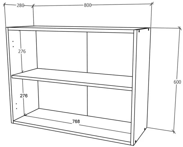 Corp Superior Karo, 2 Usi, Lemn Natural/Alb, 80 x 30 x 60 cm