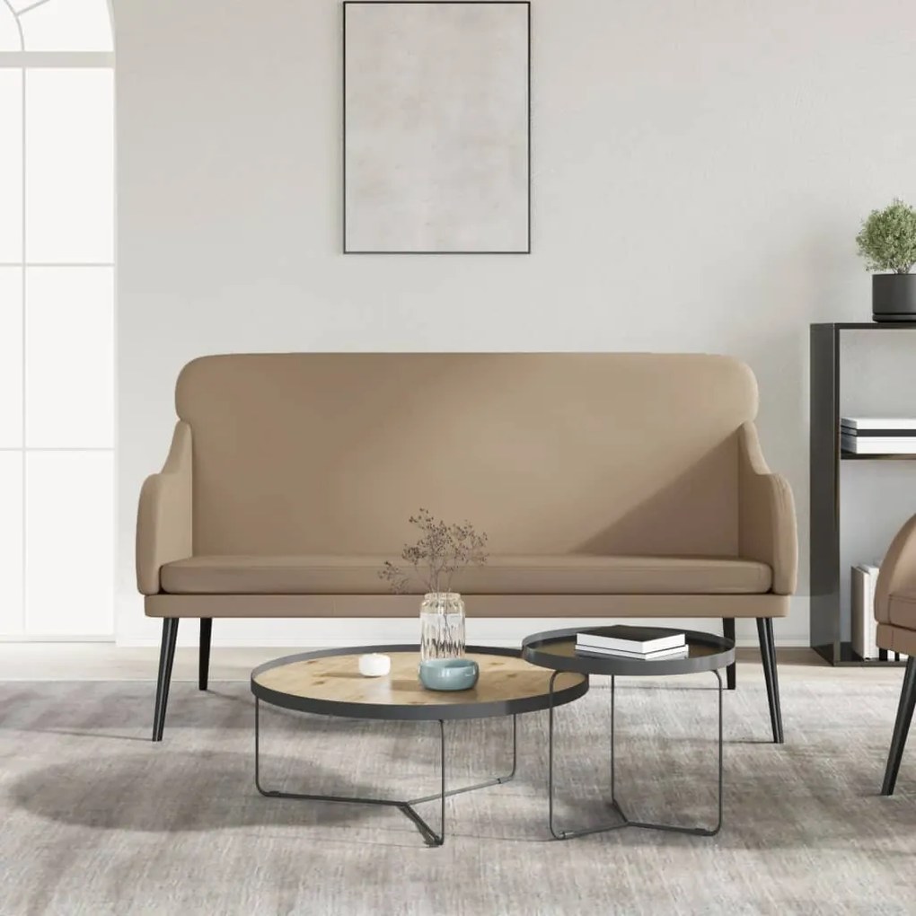 351435 vidaXL Bancă, cappuccino, 110x76x80 cm, piele ecologică