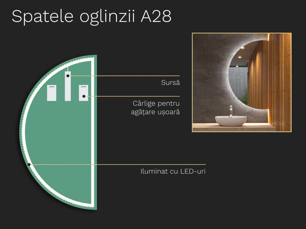 Oglindă atipică cu iluminare LED A28 50x10