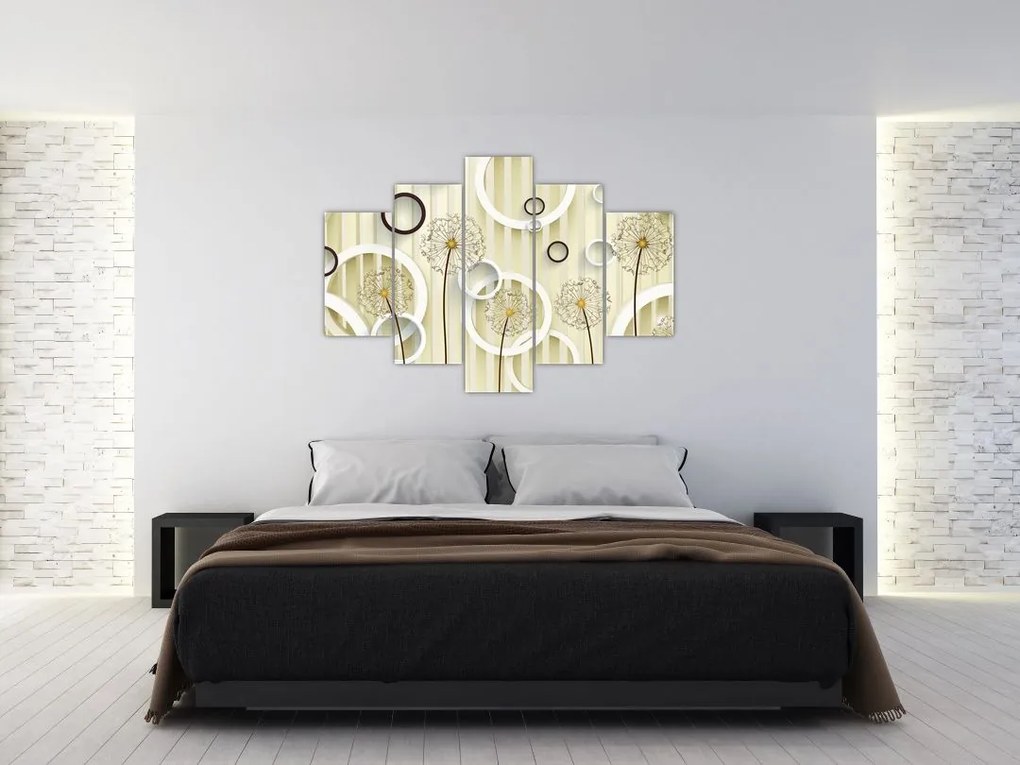 Tablou abstract a păpădiei (150x105 cm)