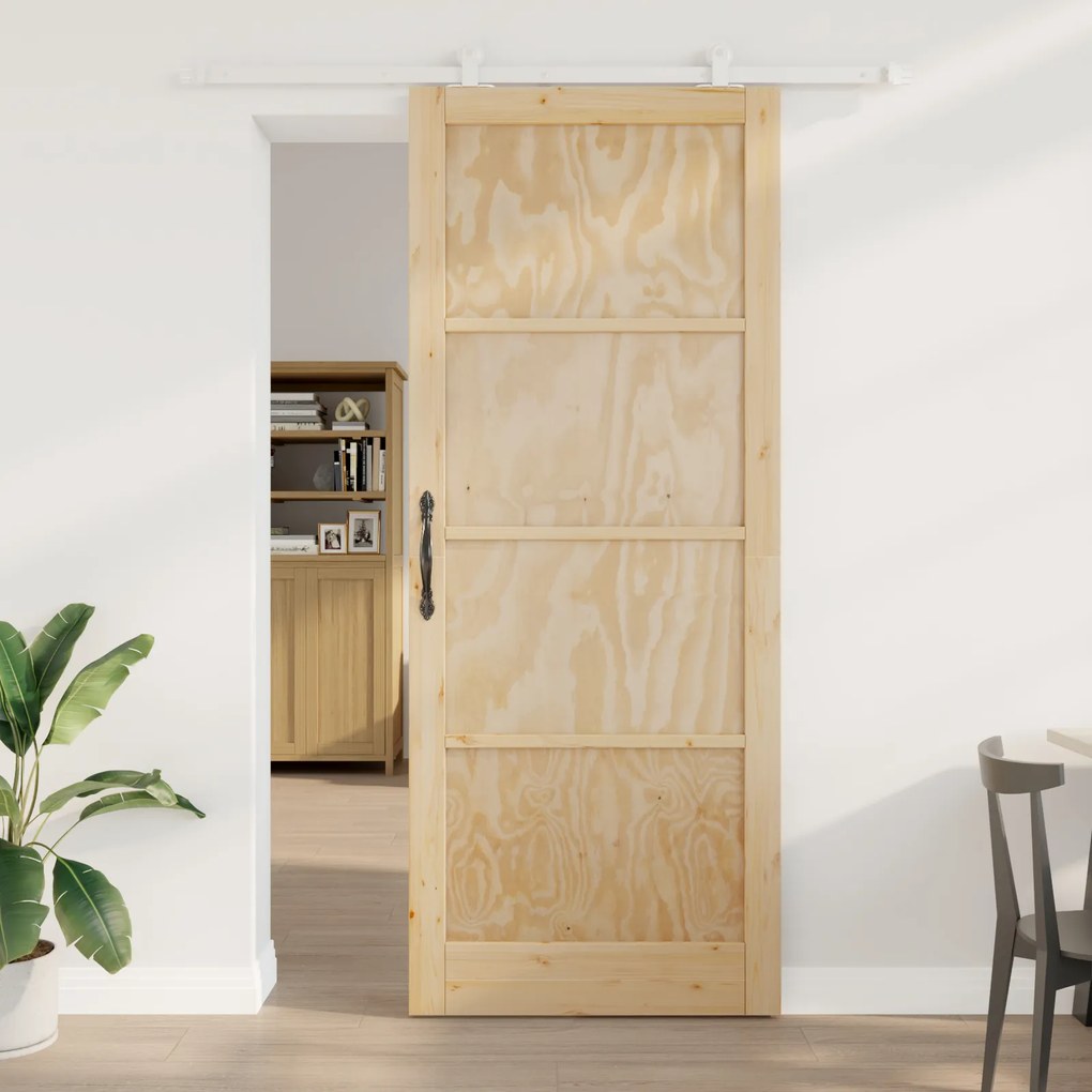 vidaXL Set de Uși Glisante Manual ORKDAL Natural și alb 93 x 232 cm