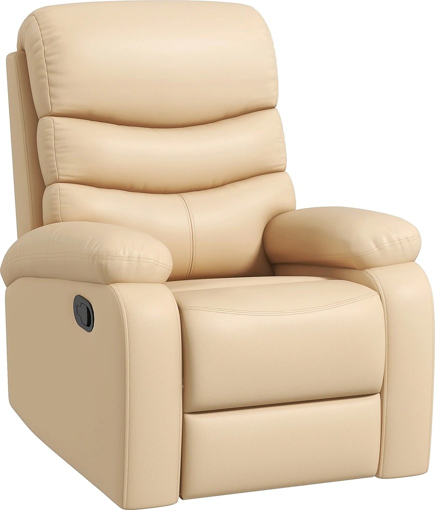 HOMCOM Fotoliu de Relaxare Rabatabil 81x90x105cm Bej | Aosom Romania