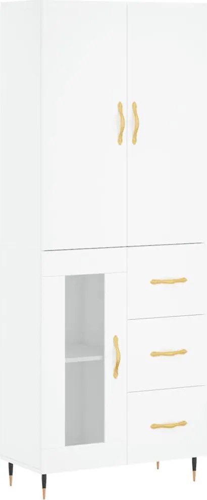 vidaXL Dulap înalt, alb, 69,5x34x180 cm, lemn compozit