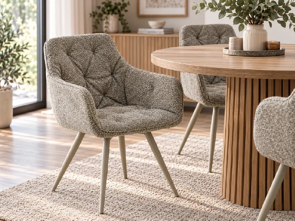 Scaun de dining rotativ MORIX, bej inchis / casmir