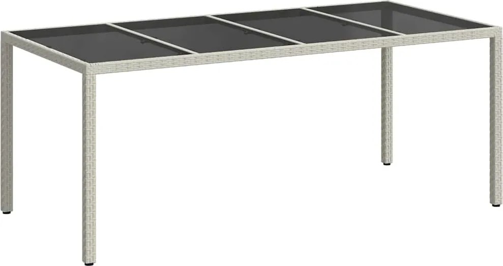 vidaXL Masă de Grădină Alb 190 x 90 x 75 cm poliratan