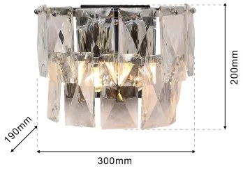 Aplică de cristal CHELSEA 2xE14/40W/230V crom