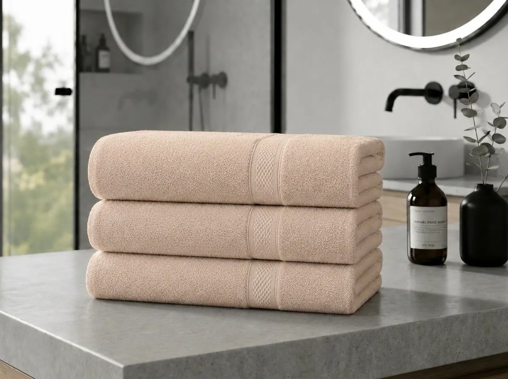Prosop CLARYSSE ELEGANCE 70x140 cm nisipiu, 100% bumbac