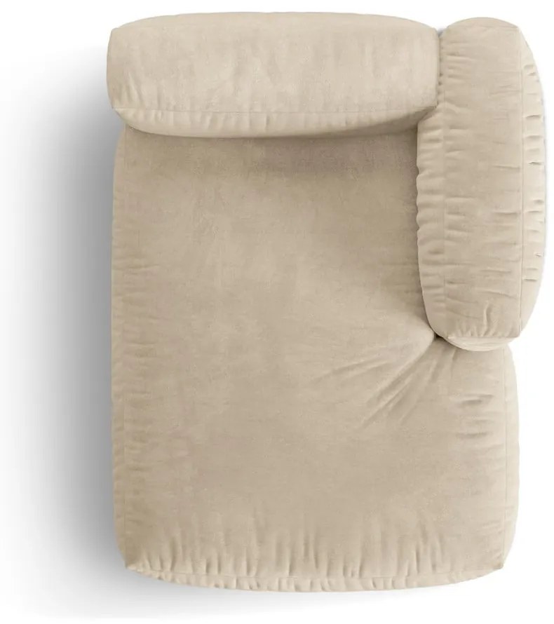 Modul pentru canapea modulară bej cu tapițerie din catifea (cu colț pe partea dreaptă) Martina – Micadoni