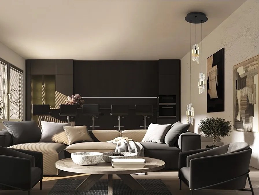 Lustra LED suspendata design elegant Iliada 3L