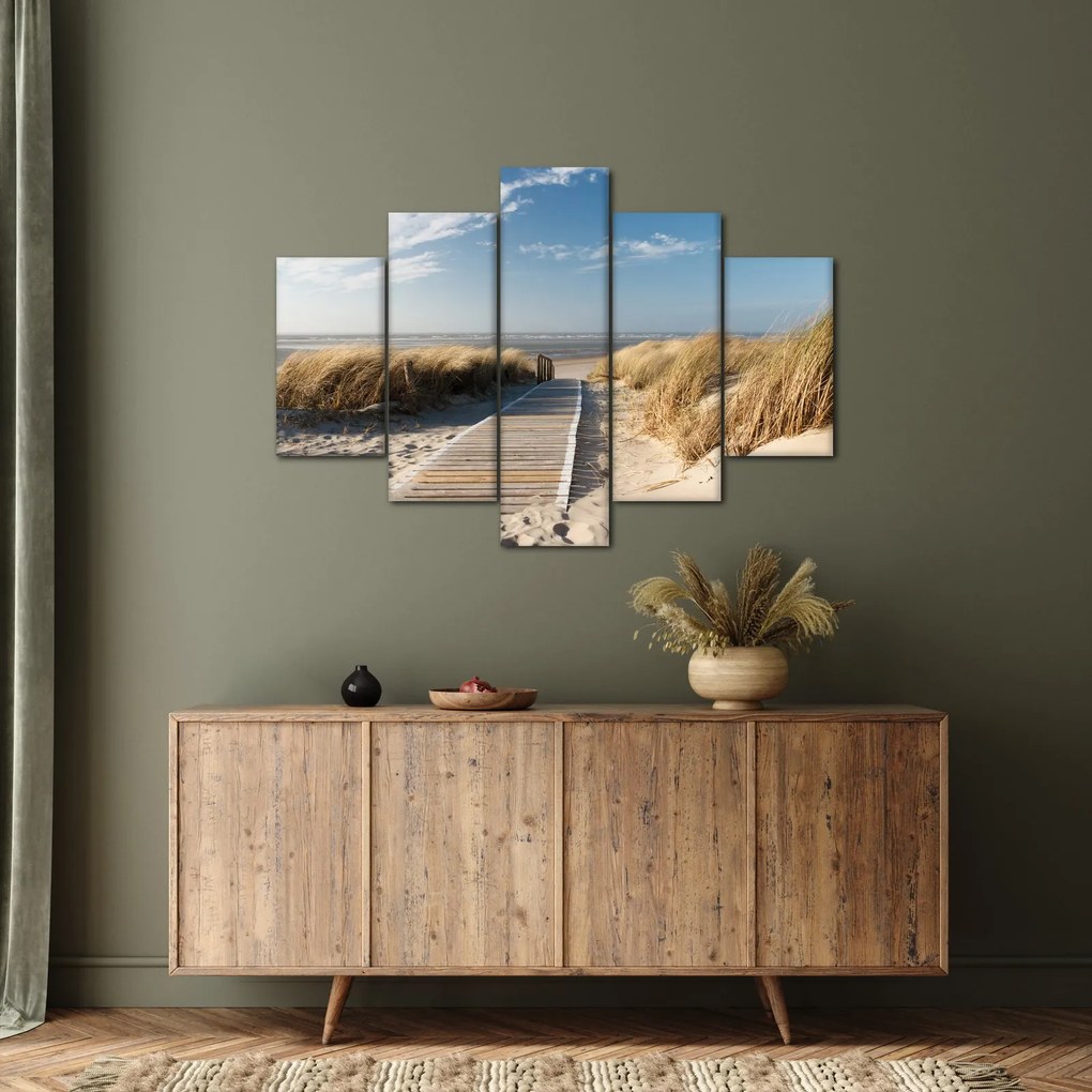 Tablou - Plaja cu nisip de pe insula Langeoog, Germania (150x105 cm)