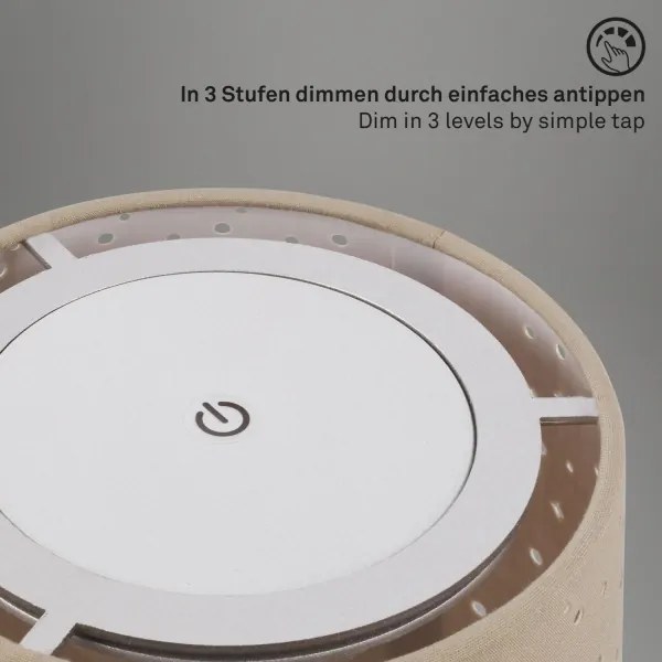 Lampă LED reîncărcabilă dimabilă de masă Brilo LOLE LED/3W/5V IP44 argintiu