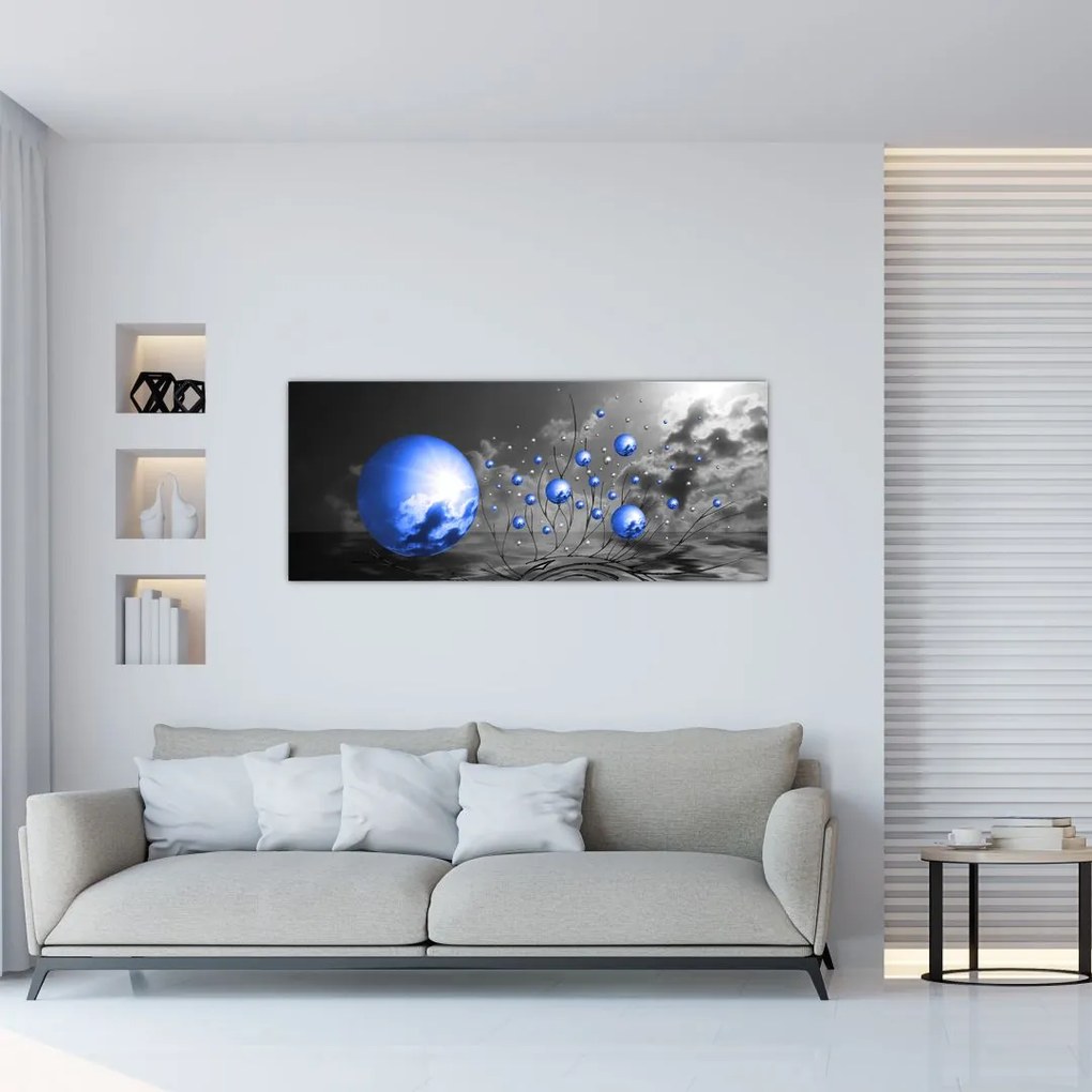 Tabloul bilelor albastru închis (120x50 cm)