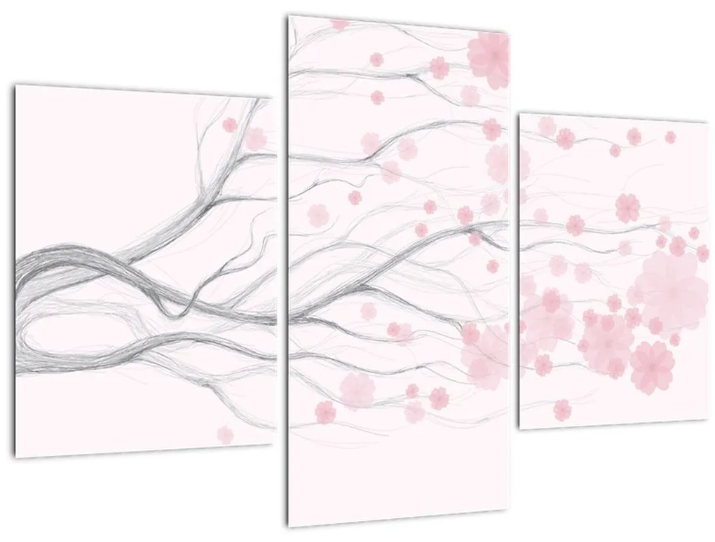 Tablou - Flori roz (90x60 cm)