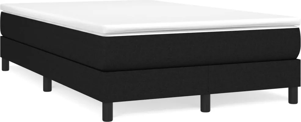 vidaXL Pat box spring cu saltea, negru, 120x200 cm, textil