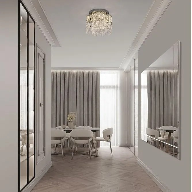 Lustra aplicata LED crom, cristale sticla NUVIA