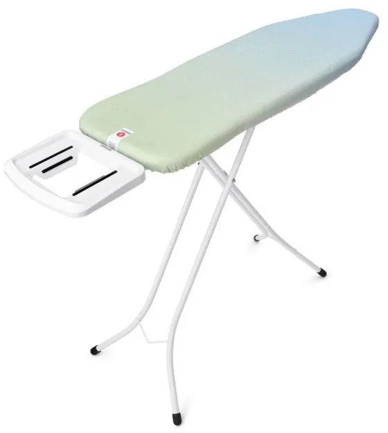 Masa de calcat Brabantia B 1008892, 124x38 cm, 7 pozitii de reglare, Suport fier de calcat, Verde/Albastru