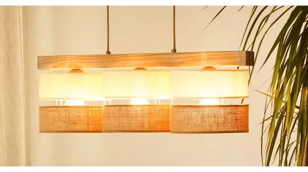 Lustră pe cablu Brilagi FOREST 3xE27/15W/230V pin/bej/crem