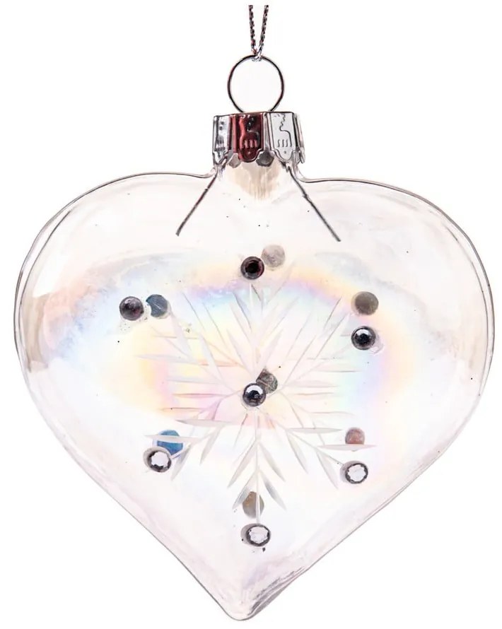 Ornament de Crăciun din sticlă 8,5 cm Heart – Dakls