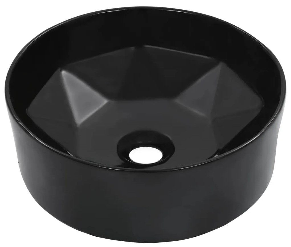 Chiuveta de baie, negru, 36 x 14 cm, ceramica Negru
