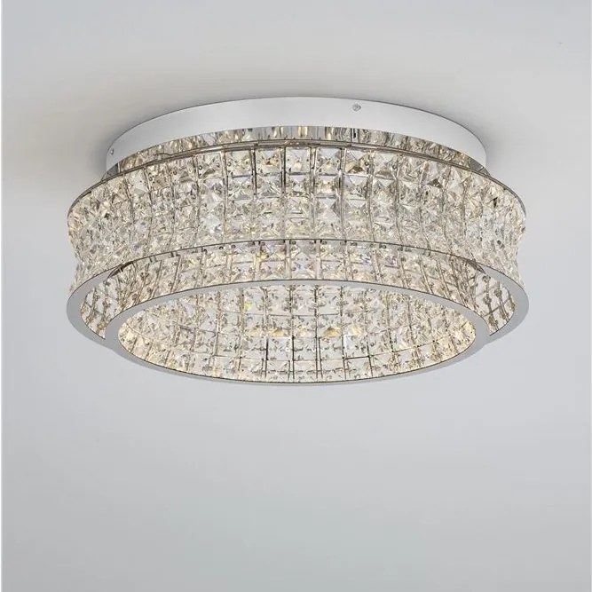 Lustra aplicata LED crom, cristale sticla CELYSIA 60cm